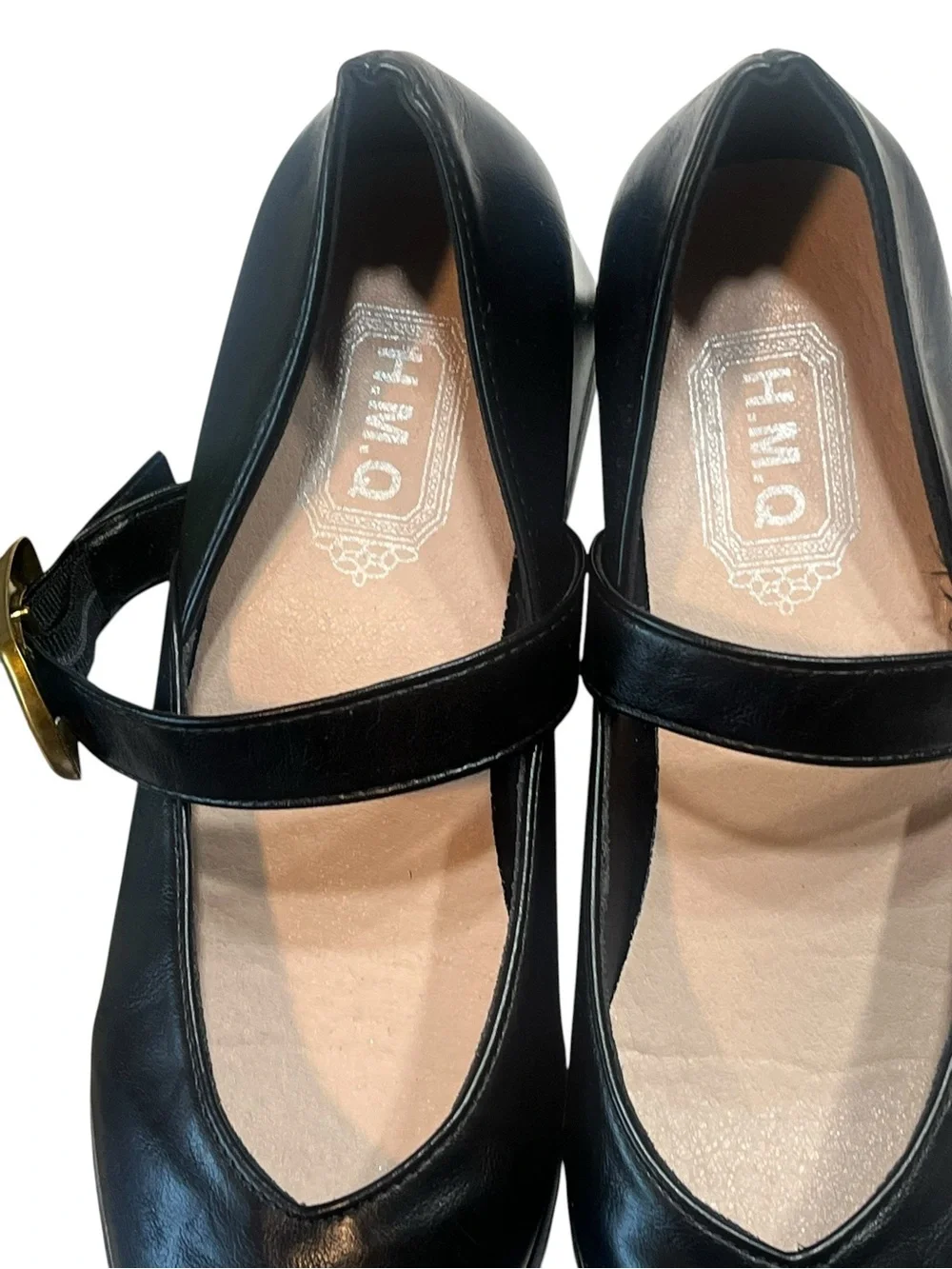 New without box Black Faux Leather Pointy Mary Jane’s with Buckle -9.5 - 2” heel - Picture 2 of 8